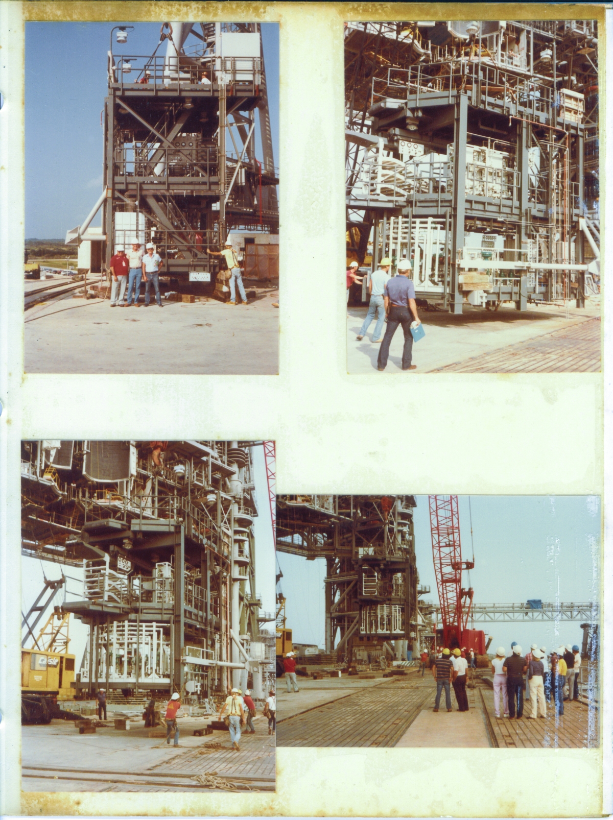 OMBUU Arm lift, page 1. The Orbiter Mid Body Umbilical Unit is lifted into place on the Rotating Service Structure at Launch Complex 39-B, Kennedy Space Center, Florida.